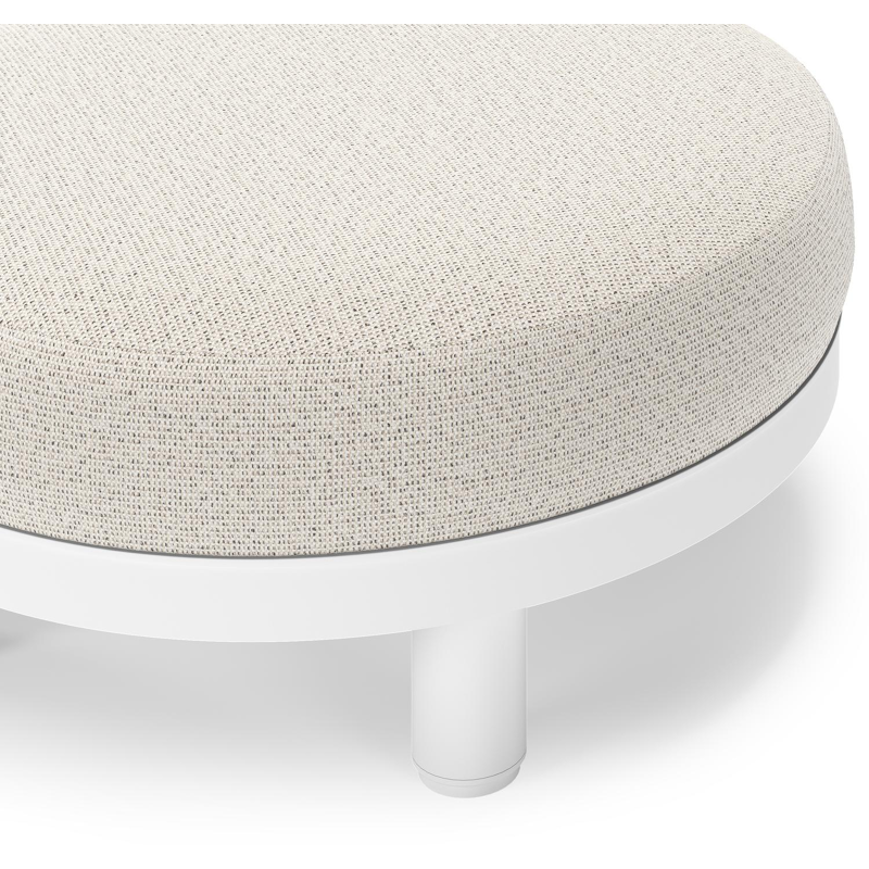 Donato lounge poef in wit aluminium met All Weather Solica Firenze Natural kussen