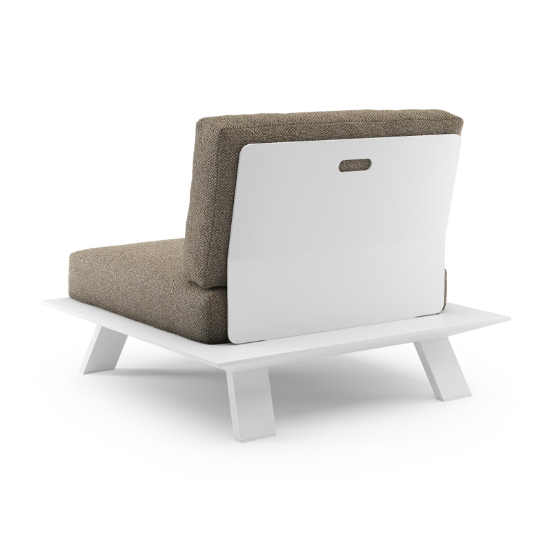 Cesano loungestoel in wit aluminium met madagascar burch all weather Cosytica kussen