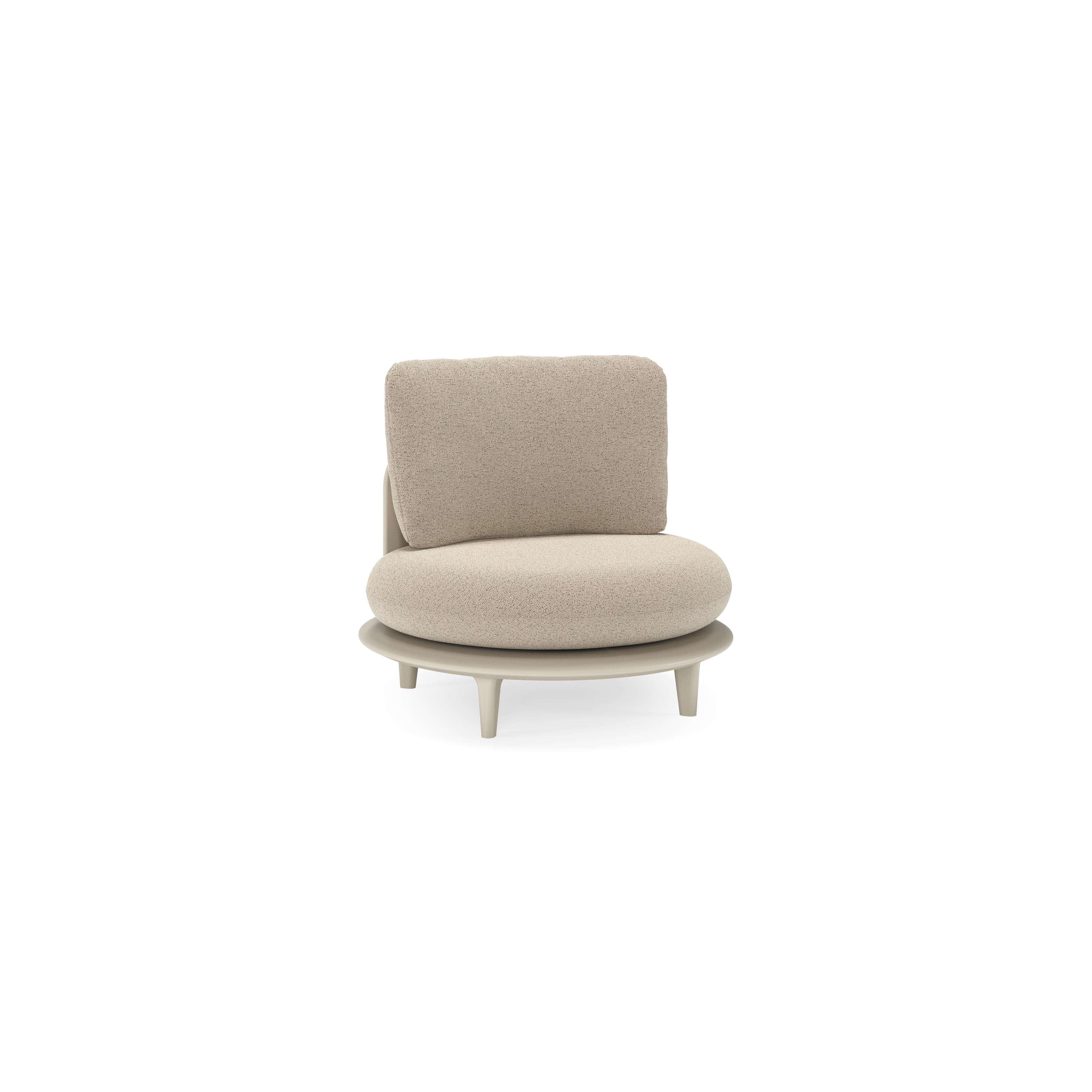 Bomero loungestoel in beige aluminium met marbella beige all weather cosytica kussen