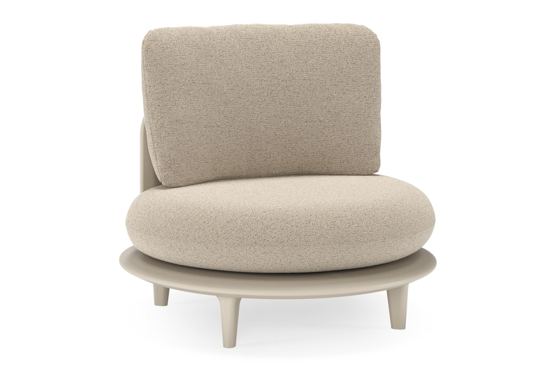 Bomero loungestoel in beige aluminium met marbella beige all weather cosytica kussen