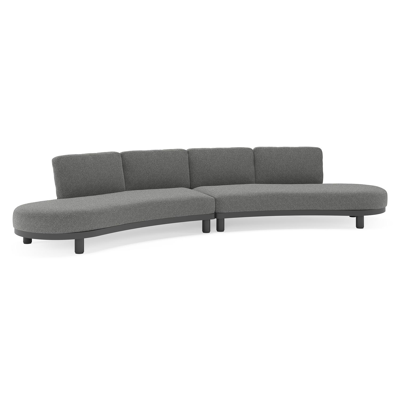 Donato loungebank in zwart aluminium met all weather cosytica Catania Black kussen