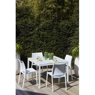 Chaise de jardin empilable Maya blanche - matière synthétique