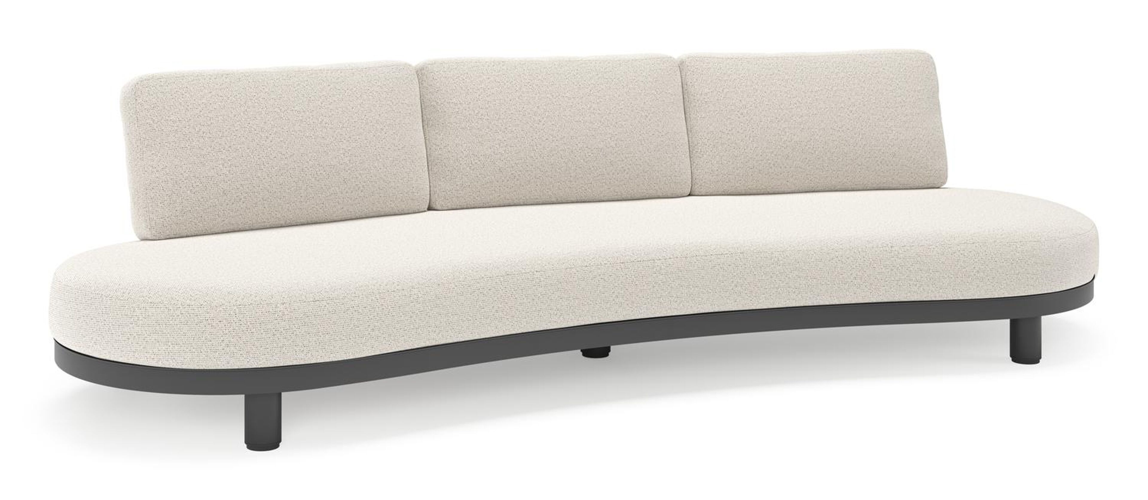 Donato loungebank in zwart aluminium met all weather solica Firenze Natural kussen