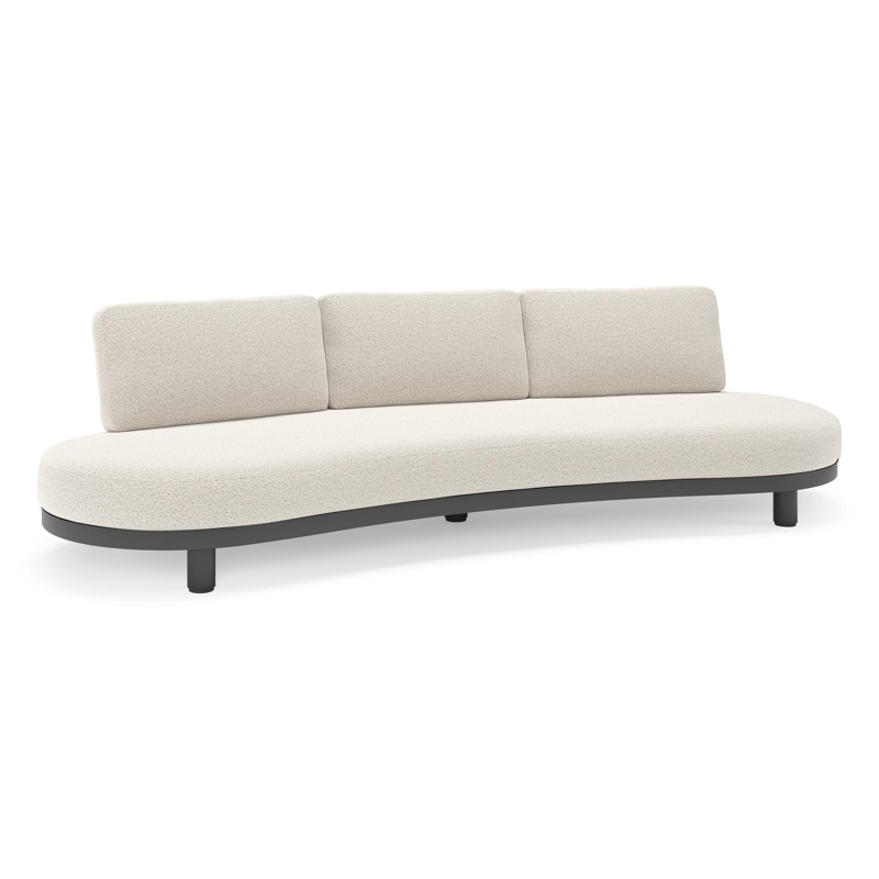 Donato loungebank in zwart aluminium met all weather solica Firenze Natural kussen