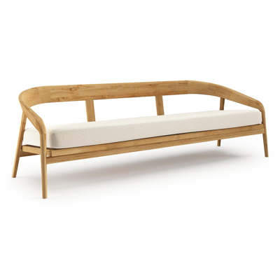 Lacrima loungebank in teak met althea off white all weather Cosytica kussen