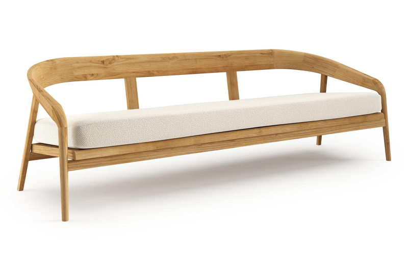 Lacrima loungebank in teak met althea off white all weather Cosytica kussen