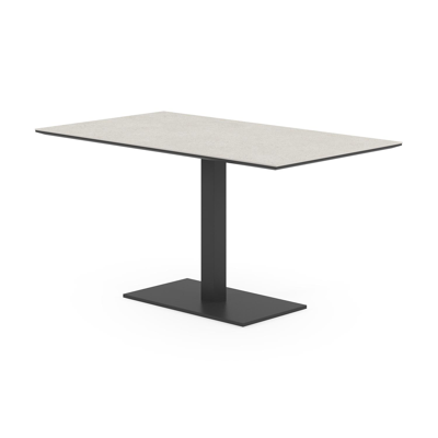 Table de jardin Piemonte en aluminium noir et céramique pleine shilin - Lg 140 x Larg. 80 x H 72,5 cm