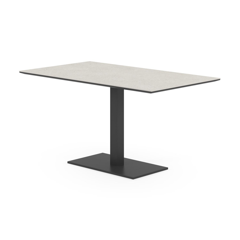 Table de jardin Piemonte rectangulaire en aluminium noir et céramique pleine shilin - Lg. 140 x Lrg. 80 x Haut. 73 cm