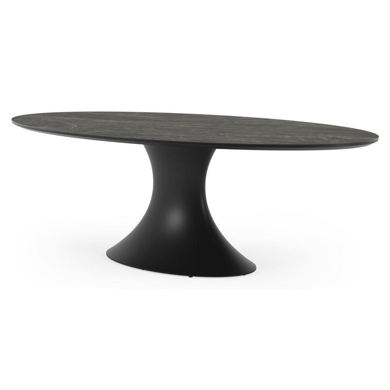 Fano tuintafel in zwart aluminium en volkeramiek black obsession - L 240 x B 135 x H 75 cm