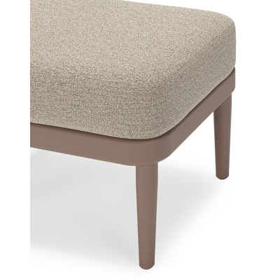 Orso poef in taupe aluminium met Catania Beige all weather cosytica kussen