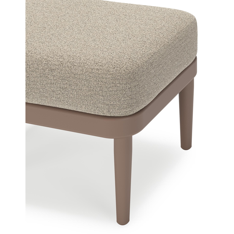 Pouf Orso en aluminium taupe et coussins en all weather cosytica Catania Beige