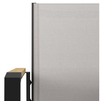 Ensemble de jardin Calzo en aluminium noir et polywood avec 6 chaises de jardin empilable Bahia