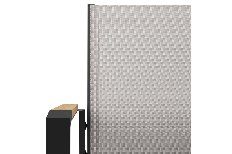 Ensemble de jardin Calzo en aluminium noir et polywood avec 6 chaises de jardin empilable Bahia