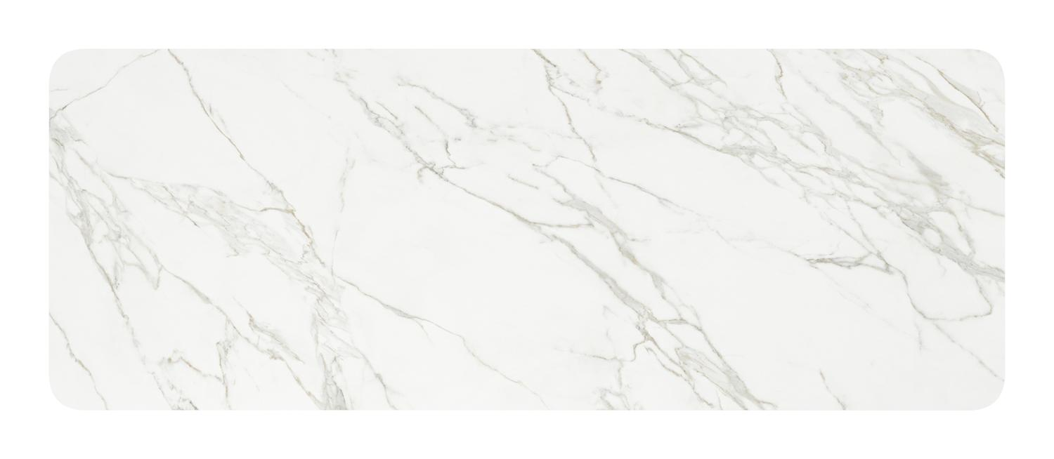 Urbino tuintafel in wit aluminium en volkeramiek calacatta - L 290 x B 110 x H 75 cm