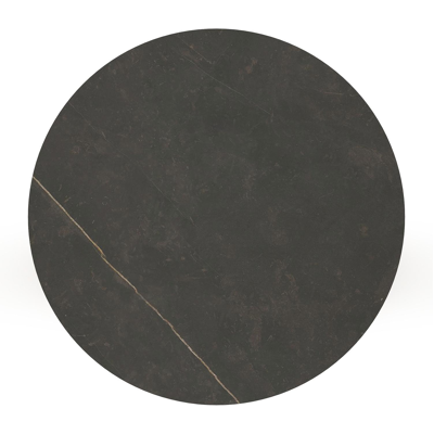 Bomero loungetafel rond in teak en volkeramiek Calatorao - Dia. 85 x H 20 cm