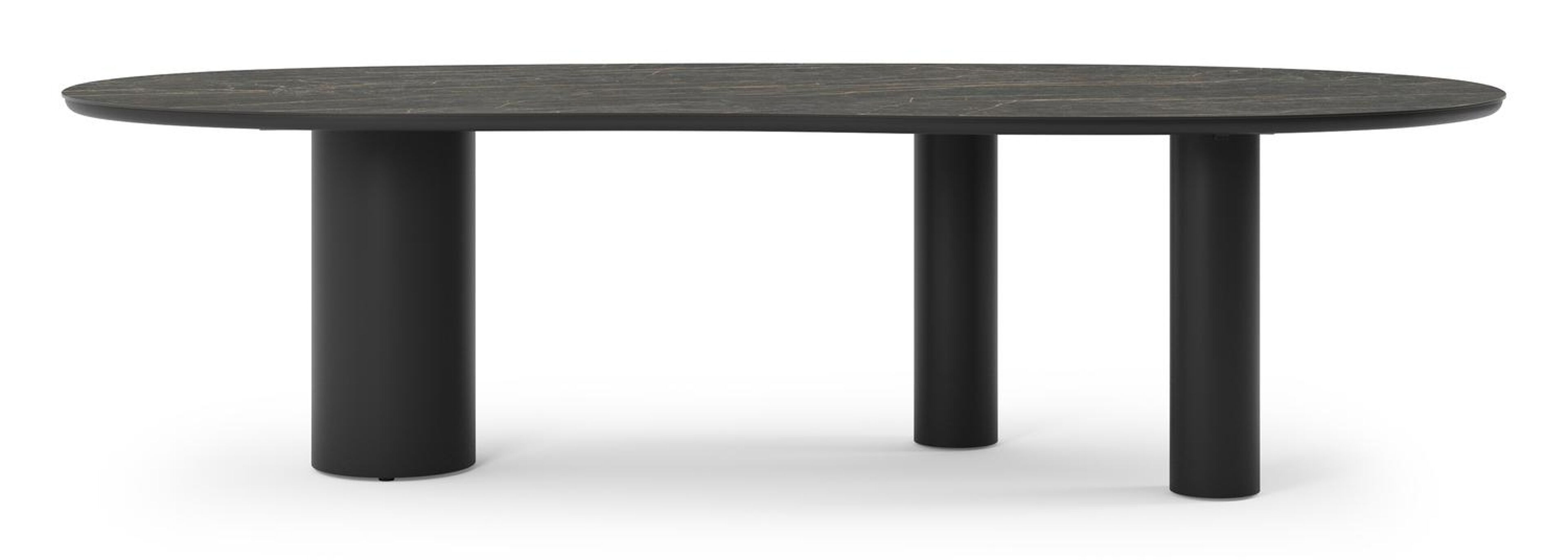Organo tuintafel organisch in zwart aluminium en volkeramiek Black Obsession L 280 x B 120 x H 74 cm