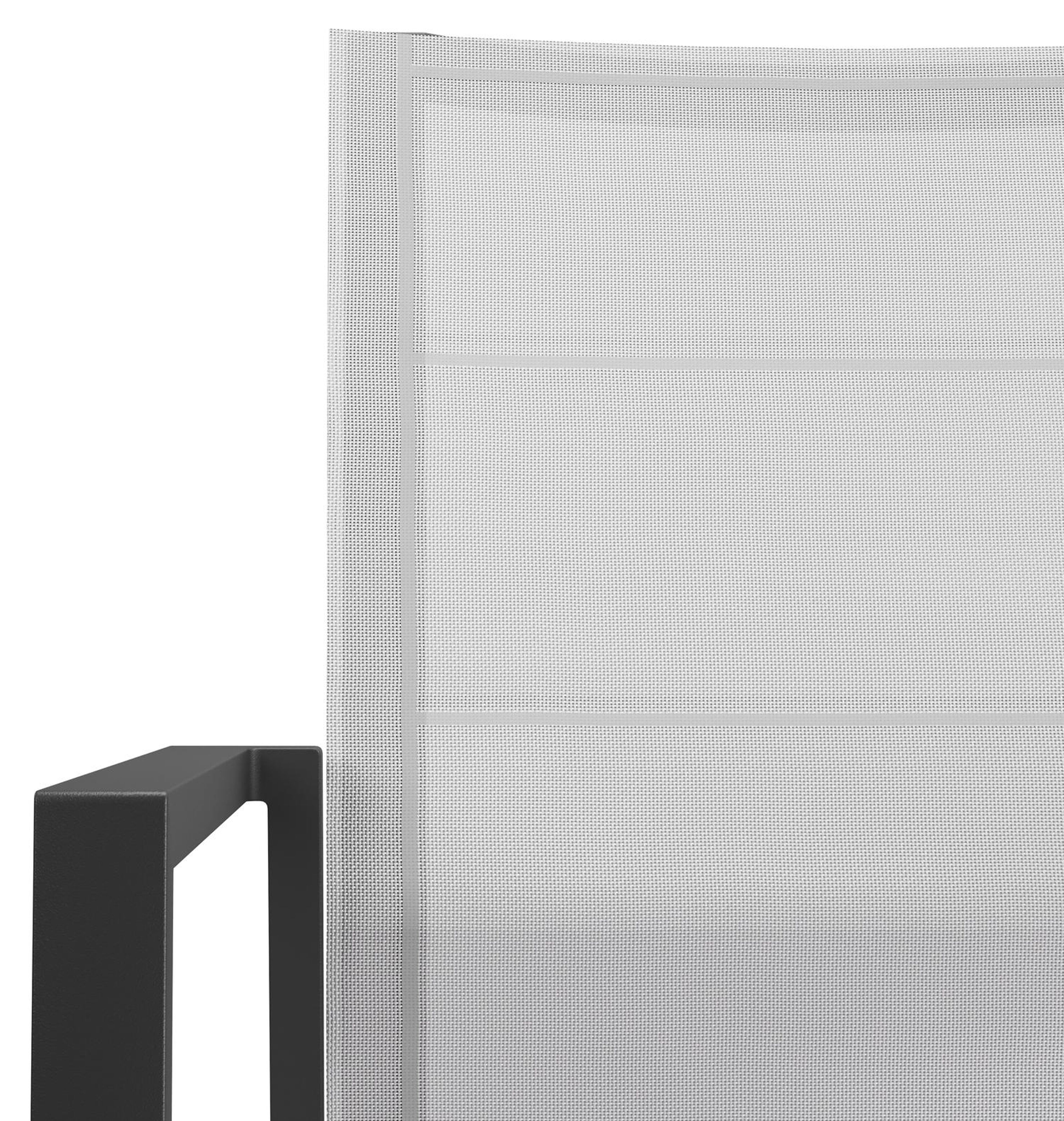 Cirello stapelbare tuinstoel in zwart aluminium en grijs textilene