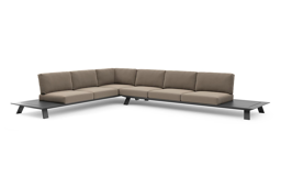 3-zit hoek links/rechts + 3-zit + zijtafels