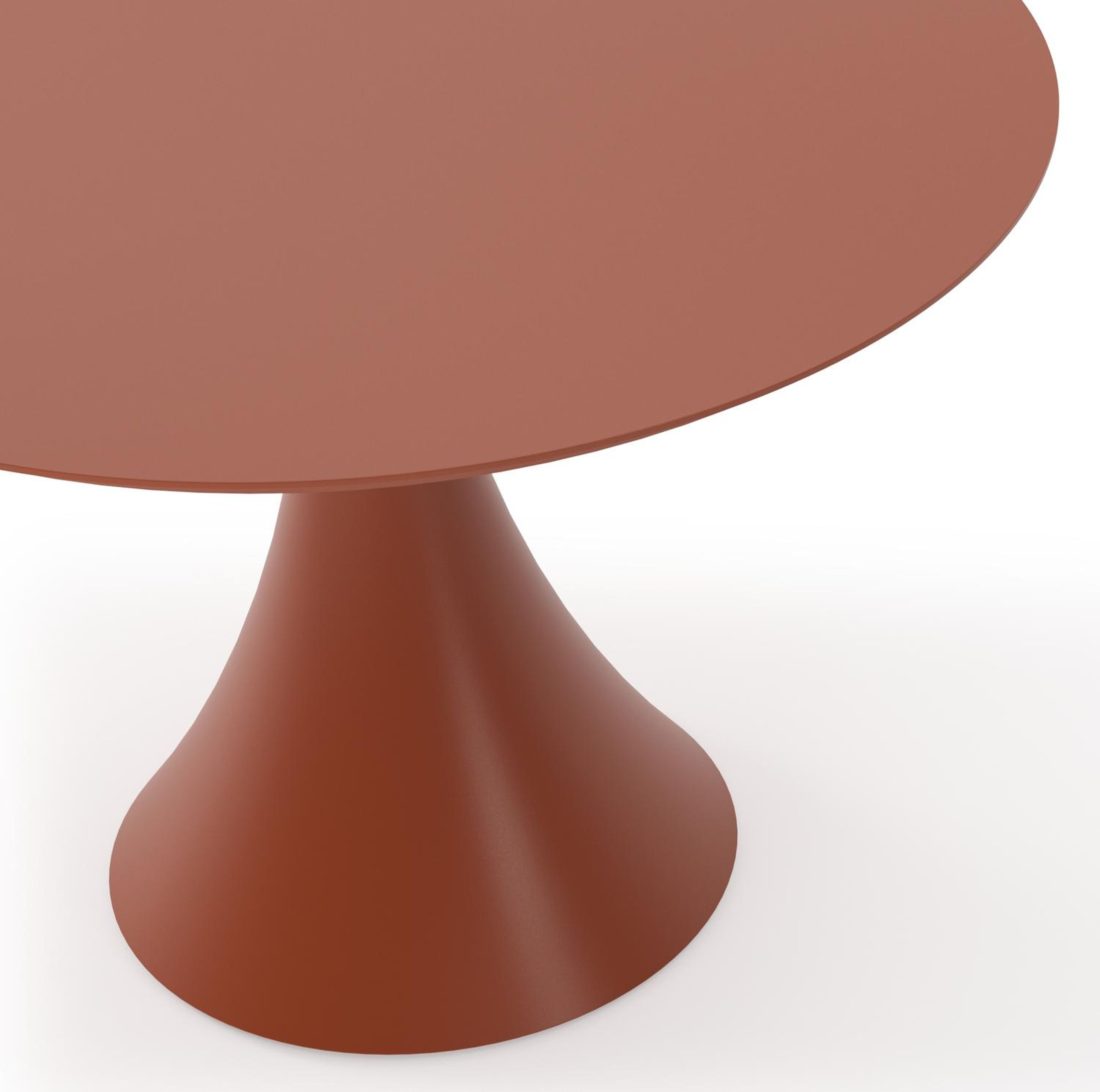 Fano tuintafel in roestbruin aluminium - Dia. 110 x H 75 cm