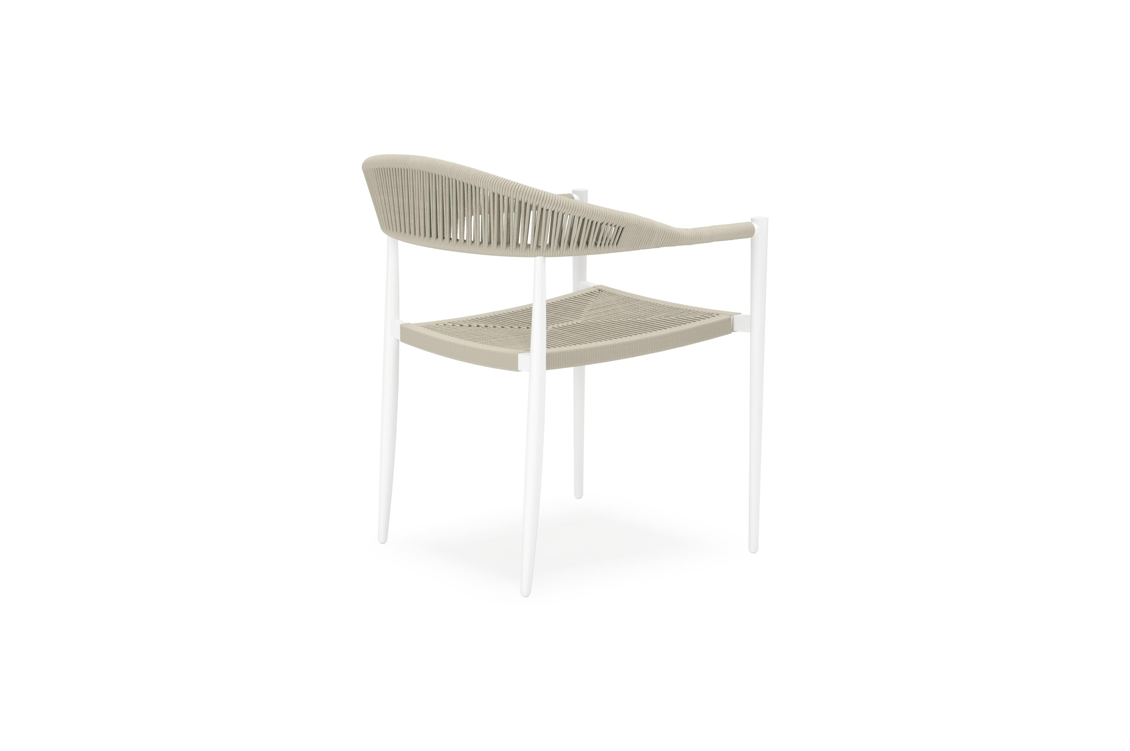 Bahia tuinset rechthoekig in wit aluminium en polywood met 6 Guarda tuinstoelen