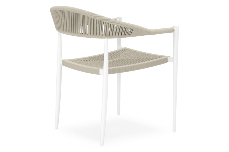 Tora tuinset in wit aluminium en polywood met 6 Guarda tuinstoelen