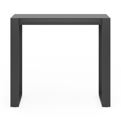 Verato bartafel in zwart aluminium en volkeramiek basalt black - L 120 x B 70 x H 106 cm