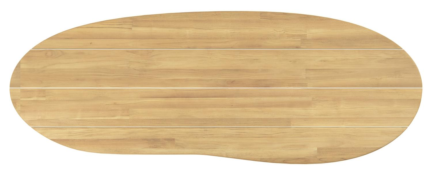 Amico tuintafel organisch in wit aluminium en teak - L 320 x B 120 x H 73.5 cm