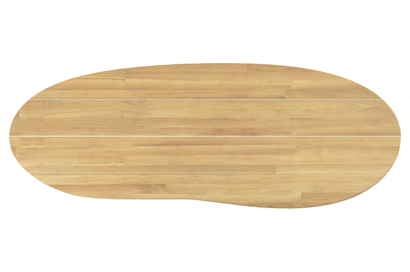 Amico tuintafel organisch in wit aluminium en teak - L 320 x B 120 x H 73.5 cm