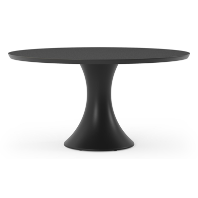 Table de jardin Fano en aluminium noir et céramique pleine nero black - Dia. 148 x H 75 cm