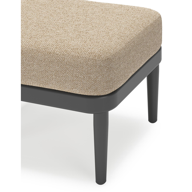 Orso poef in zwart aluminium met Madagascar Oak all weather cosytica kussen