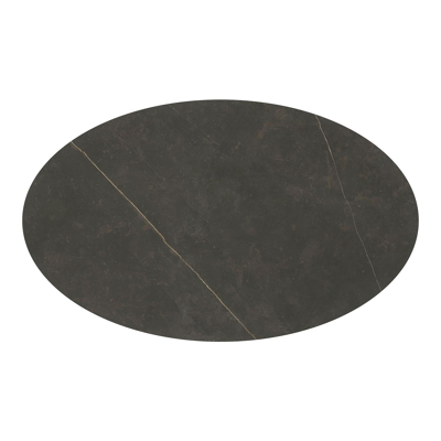 Fano tuintafel ovaal in beige aluminium en volkeramiek Calatorao - L 180 x B 110 x H 75 cm