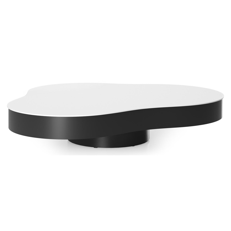 Lomano loungetafel cloud in zwart aluminium en volkeramiek Arctic White - L 131 x B 108 x H 25 cm