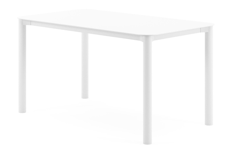 Orso tuintafel rechthoekig afgerond in wit aluminium - L 140 x B 80 x H 74.5 cm