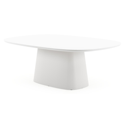 Amico tuintafel bombo xl in wit aluminium en volkeramiek Arctic White - L 210 x B 148 x H 73.5 cm