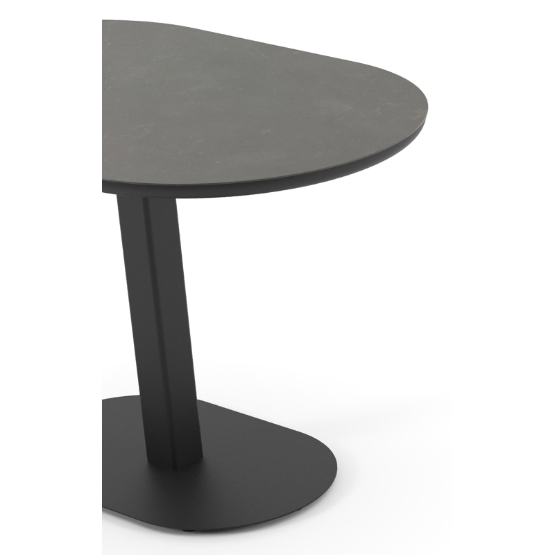 Teramo kantelbare tuintafel bombo in zwart aluminium en volkeramiek Calatorao - L 110 x B 70 x H 74 cm