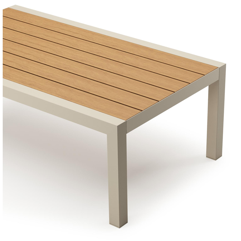 Alcudia loungetafel in beige aluminium en polywood - L 120 x B 70 x H 43 cm