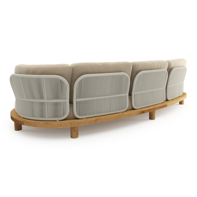 Donato loungebank in teak met althea camel all weather cosytica kussen