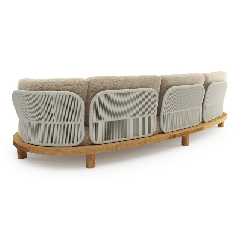 Donato loungebank in teak met althea camel all weather cosytica kussen