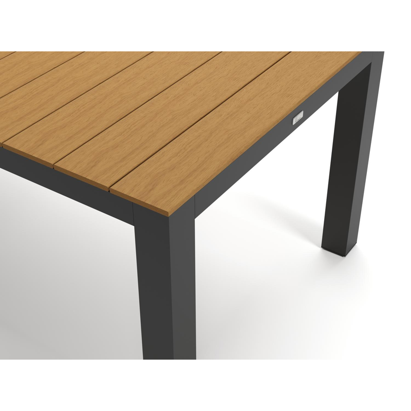 Calzo tuinset rechthoekig in zwart aluminium en polywood met 8 Guarda tuinstoelen