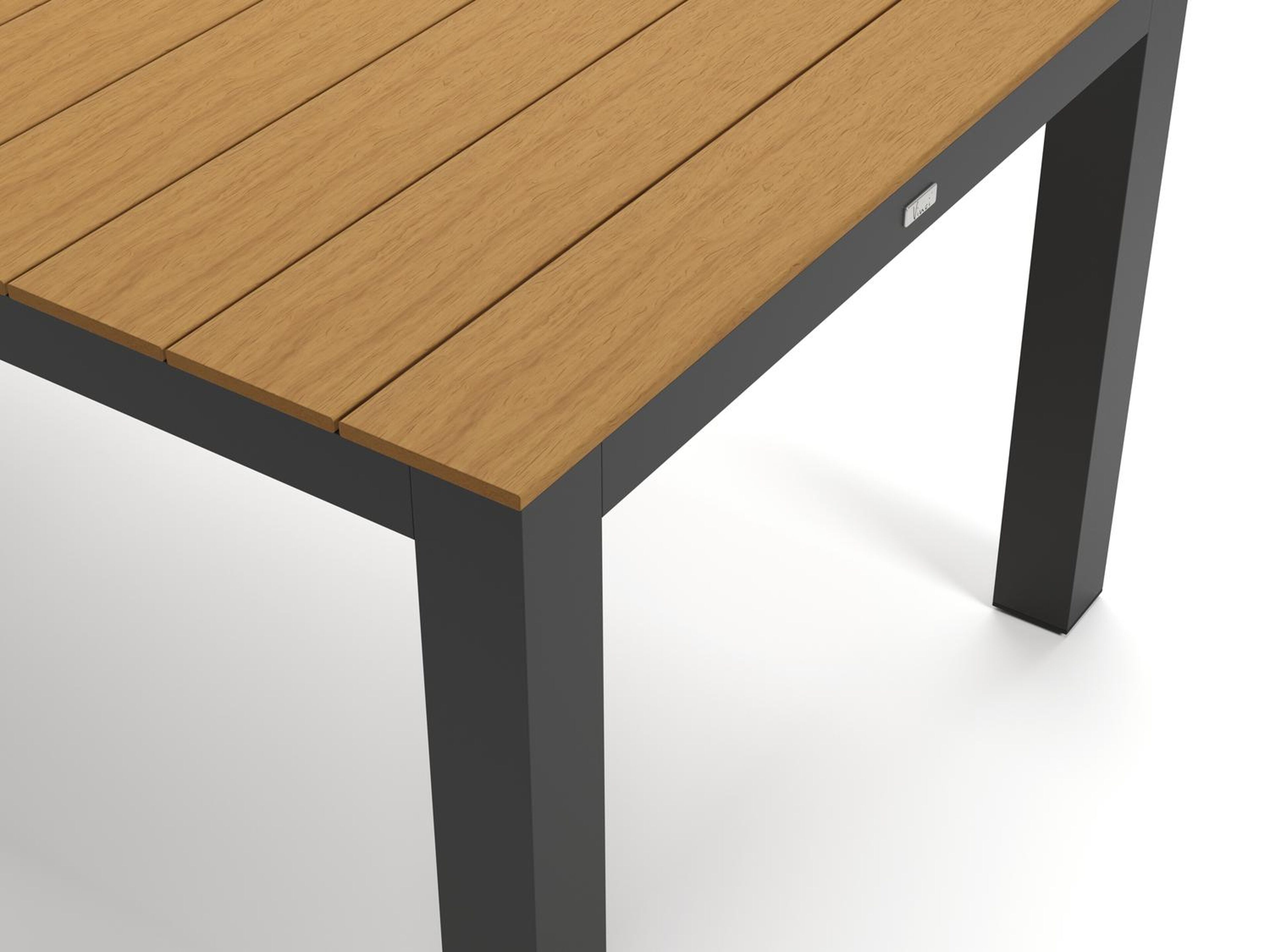 Calzo ensemble de jardin rectangulaire en aluminium noir et polywood avec 6 Salto chaises de jardin