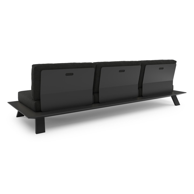 Cesano loungeset in zwart aluminium met chartres sooty all weather sunbrella® luxe kussens