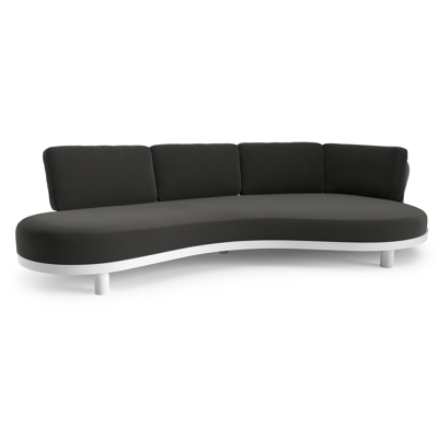 Donato loungebank in wit aluminium met natte sooty all weather sunbrella® luxe kussen