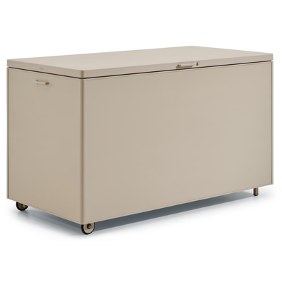 Kussenbox aluminium beige B 164 x D 84 x H 99 cm