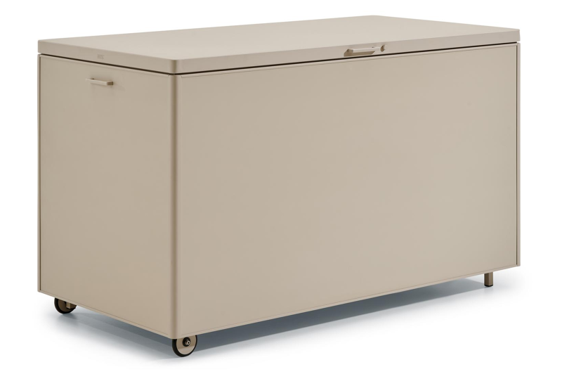 Kussenbox aluminium beige B 164 x D 84 x H 99 cm