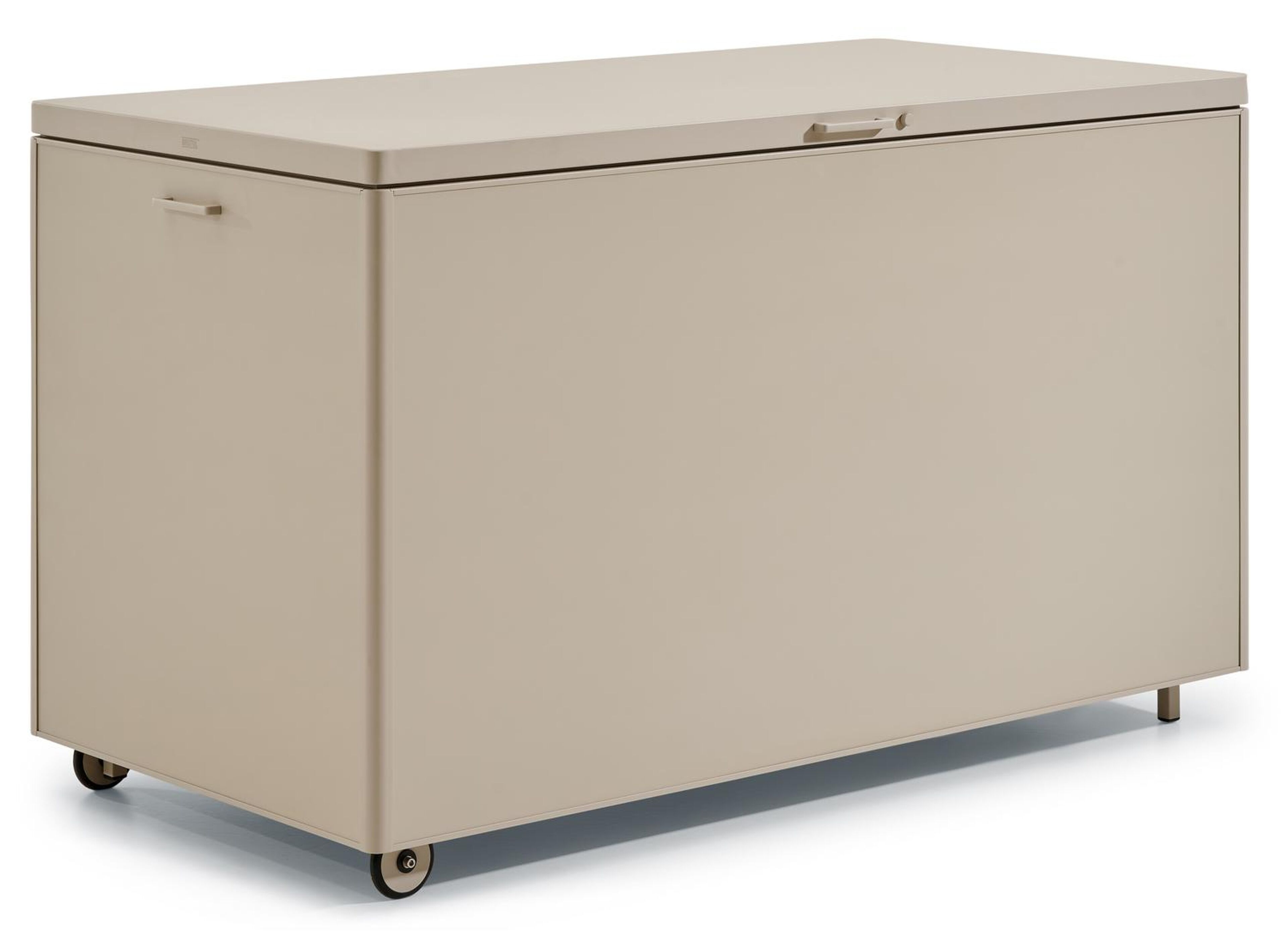 Coffre à coussins XL en aluminium beige