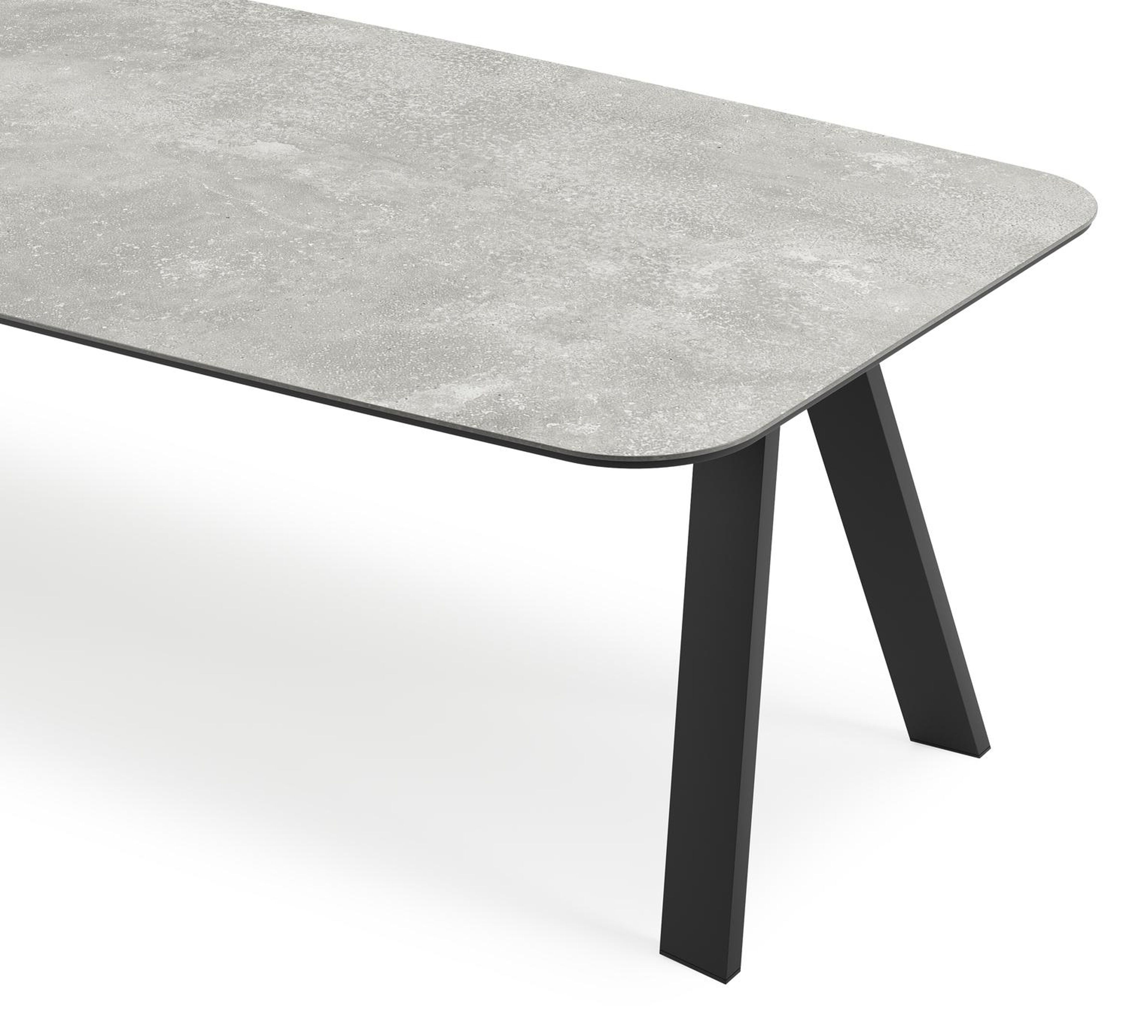 Cesano tuintafel bootvorm in zwart aluminium en volkeramiek New York - L 315 x B 115 x H 73 cm