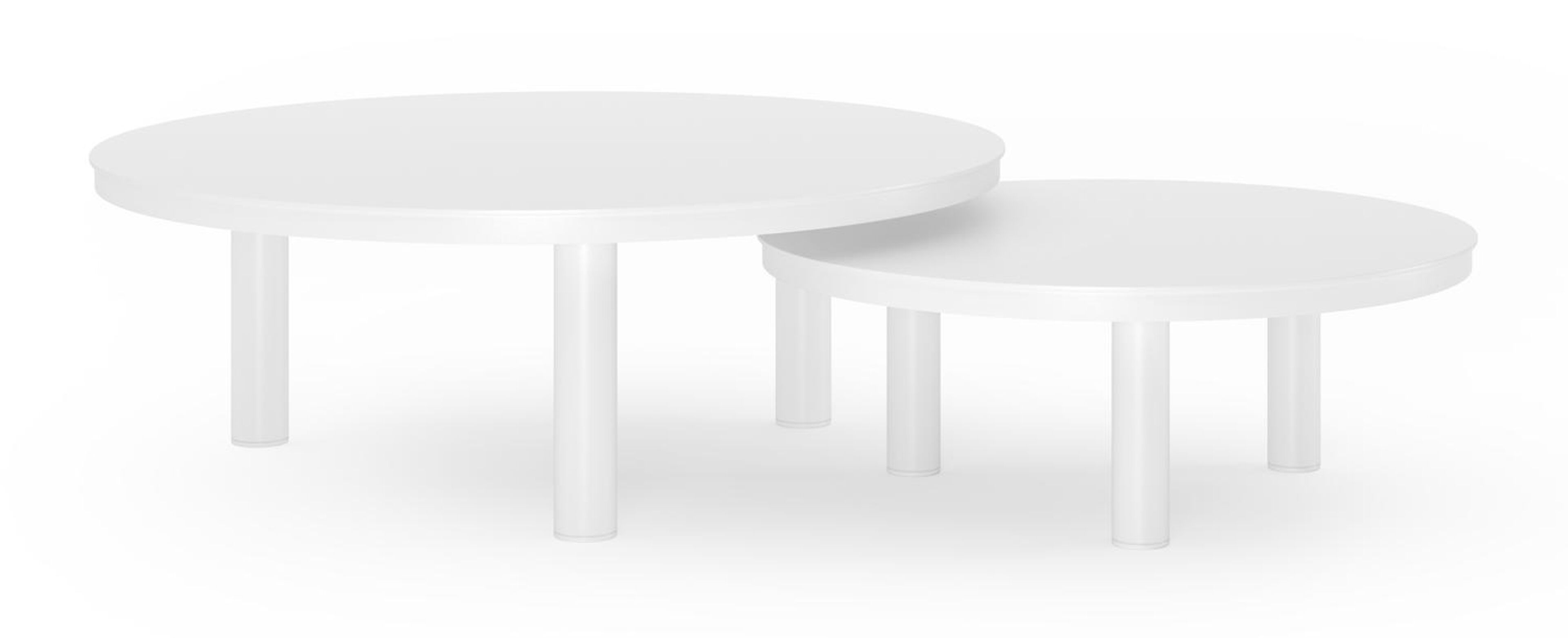 Lindo loungetafels in wit aluminium - Dia. 85 x H 27 cm, 65 x H 21 cm