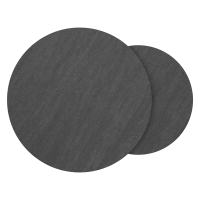 Fano set van 2 loungetafels rond in wit aluminium en volkeramiek Basalt Black - Dia. 85/65 x H 35/30 cm