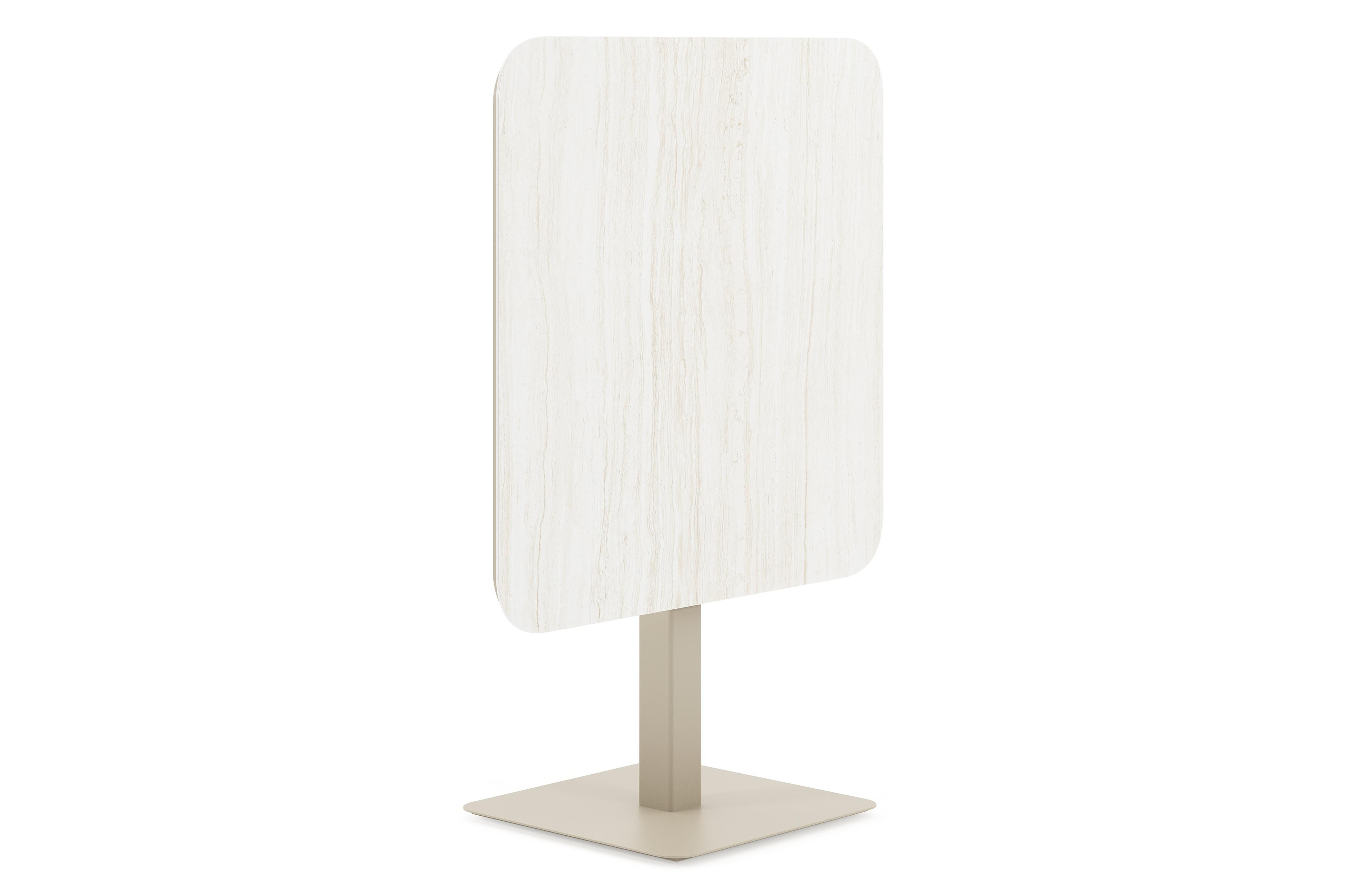 Table de jardin Fano basculante carré arrondi en aluminium beige et céramique pleine Calista Lg. 80 x Lrg. 80 x Haut. 72.50 cm