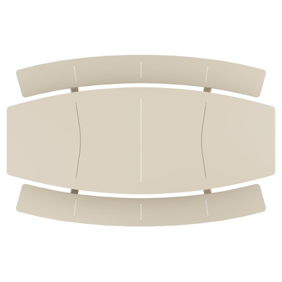 Forno picknicktafel bootvorm in beige aluminium - L 280 x B 192 x H 72 cm